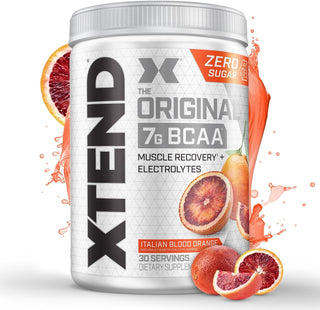 XTEND Original BCAA  Powder Zero Sugar With Electrolytes for Hydration & Muscle Repair,  Post-Workout Supplement,  Italian Blood Orange Flavour - 30 Servings