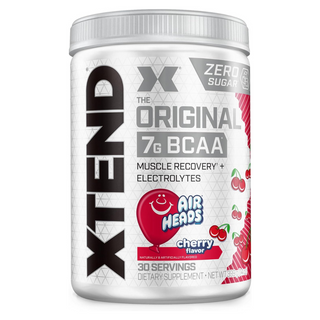 XTEND Original BCAA Powder Airheads Zero Sugar With Electrolytes for Hydration & Muscle Repair, Post-Workout Supplement, Cherry Flavour- 30 Servings