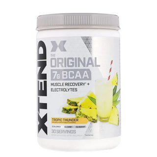 XTEND Original BCAA  Powder Zero Sugar With Electrolytes for Hydration & Muscle Repair,  Post-Workout Supplement, Tropic Thunder Flavour- 30 Servings