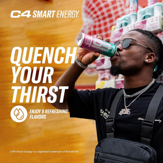 C4 Pre Workout Energy Drink With Beta-Alanine, Zero Sugar, Carbonated Drink for Strength & Endurance,  Strawberry Guava Flavor – 12 Pack