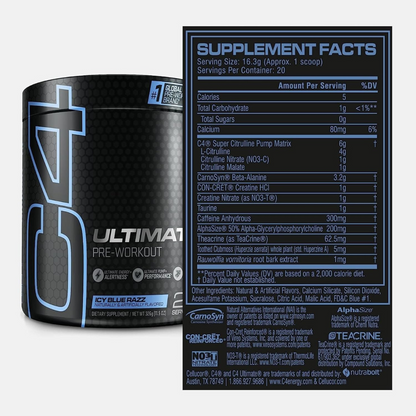 C4 Ultimate Icy Blue Razz Powder 12 Servings