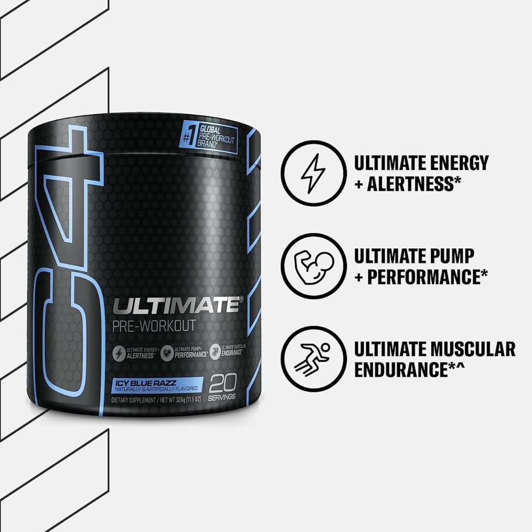 C4 Ultimate Icy Blue Razz Powder 12 Servings