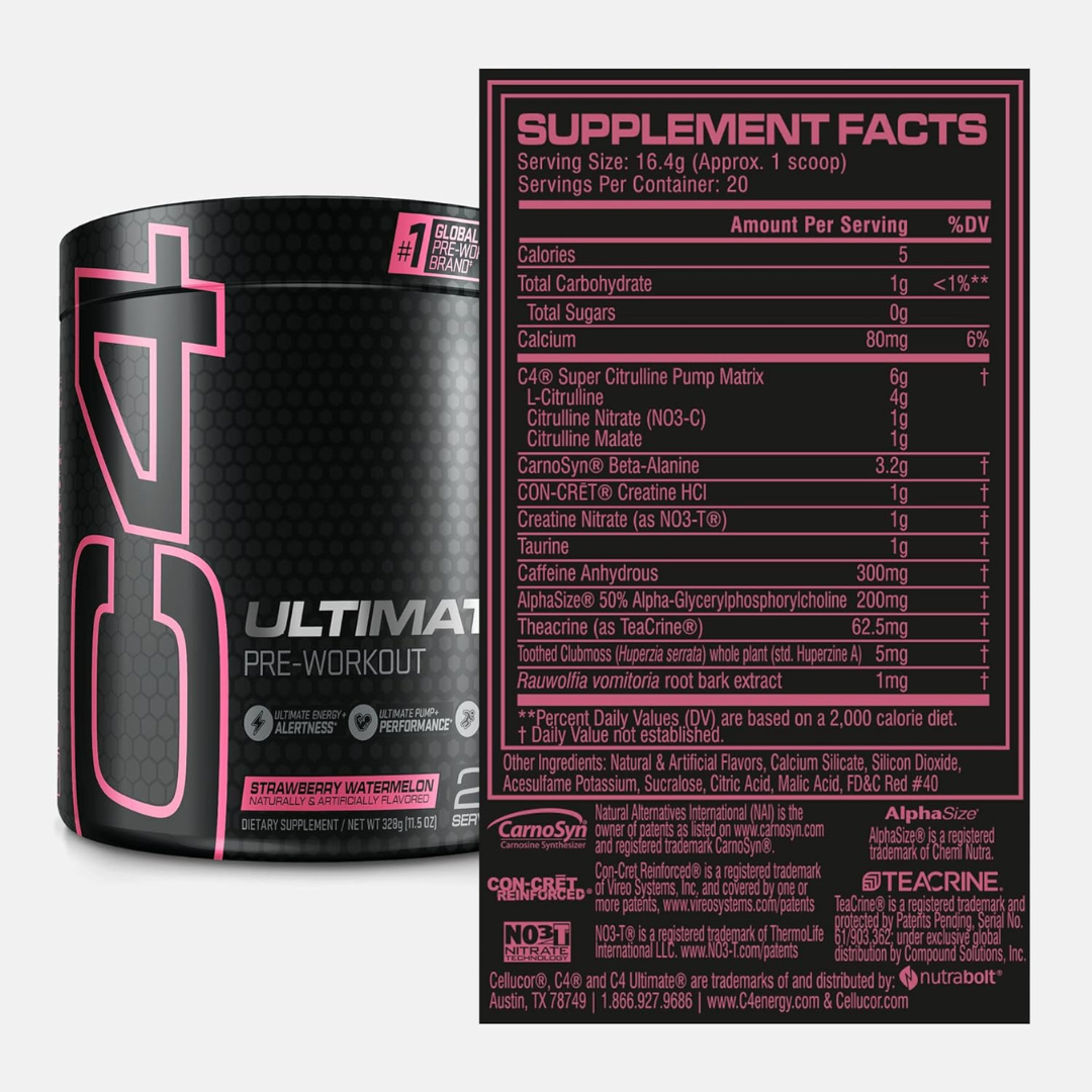 C4 Ultimate Strawberry Watermelon Powder 12 Servings