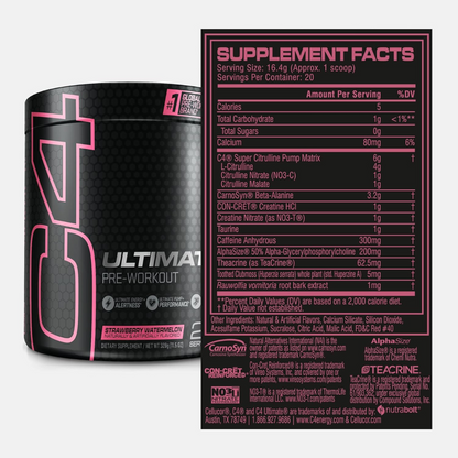 C4 Ultimate Strawberry Watermelon Powder 12 Servings