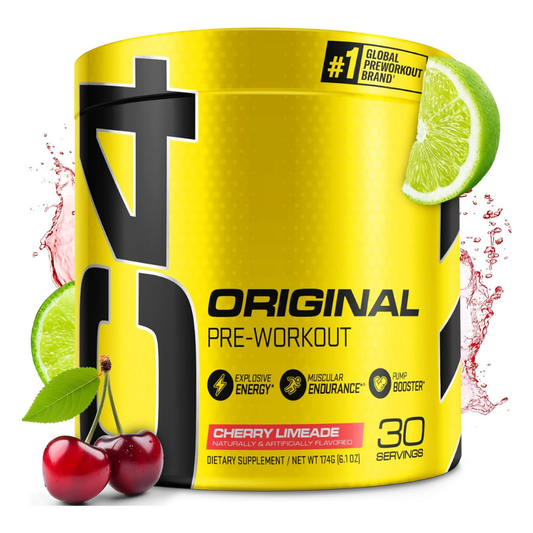 C4 Original Pre Workout Powder with Zero Sugar, Beta-Alanine, Vitamin C, for Energy, Focus & Performance, Cherry Limeade Flavor – 30 Servings
