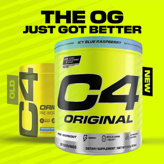 C4 Original Pre Workout Powder with Zero Sugar, Beta-Alanine, Vitamin C, for Energy, Focus & Performance, Icy Blue Razz Flavor – 30 Servings