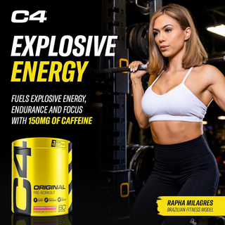 C4 Original Pre Workout Powder with Zero Sugar, Beta-Alanine, Vitamin C, for Energy, Focus & Performance, Strawberry Margarita Flavor – 60 Servings