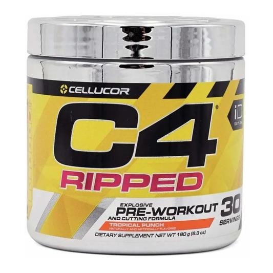 C4 Ripped Pre Workout Powder with CarnoSyn Beta-Alanine & L-Carnitine, Zero Sugar Energy Supplement for Fat Loss, Focus & Performance, Tropical Punch Flavor – 30 Servings