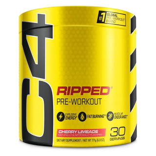 C4 Ripped Pre Workout Powder with CarnoSyn Beta-Alanine & L-Carnitine, Zero Sugar Energy Supplement for Fat Loss, Focus & Performance, Cherry Limeade Flavor – 30 Servings