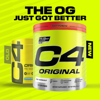 C4 Original Pre Workout Powder with Zero Sugar, Beta-Alanine, Vitamin C, for Energy, Focus & Performance, Fruit Punch Flavor – 50 Servings
