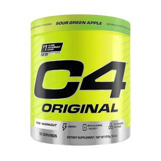 C4 Original Pre Workout Powder with Zero Sugar, Beta-Alanine, Vitamin C, for Energy, Focus & Performance, Green Apple Flavor – 50 Servings
