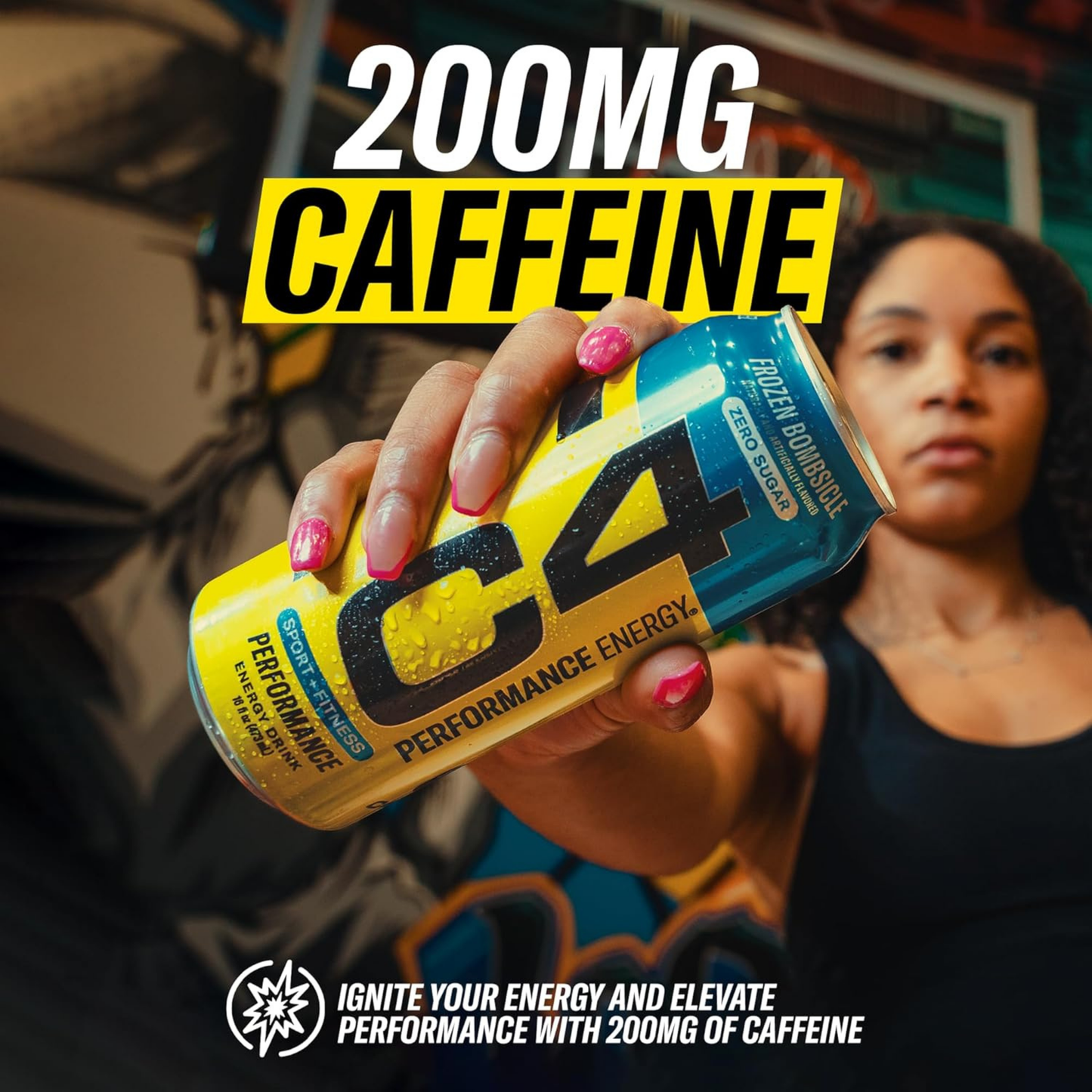 C4 Energy Drink Sour Gummy Splash | Pre-Workout Energy & Performance Drink 473ml- (Pack of 12)