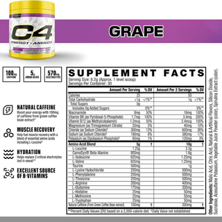 C4 Energy + Aminos Grape 30 servings