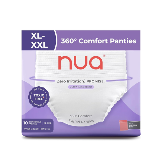 Nua Period Panties for Women – Ultra-Absorbent Period Underwear, Leak-Proof Menstrual Panties, Eco-Friendly Feminine Hygiene Products from Xl - XXL (Pack of 10)