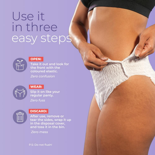 Nua Period Panties for Women – Ultra-Absorbent Period Underwear, Leak-Proof Menstrual Panties, Eco-Friendly Feminine Hygiene Products from L- XL (Pack of 5)