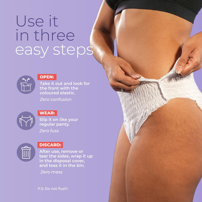 Nua Period Panties for Women – Ultra-Absorbent Period Underwear, Leak-Proof Menstrual Panties, Eco-Friendly Feminine Hygiene Products from L- XL (Pack of 5)