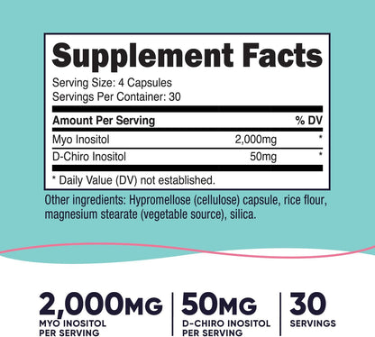 Nutricost Myo + D Chiro Inositol Capsules for Women - 120 Capsule