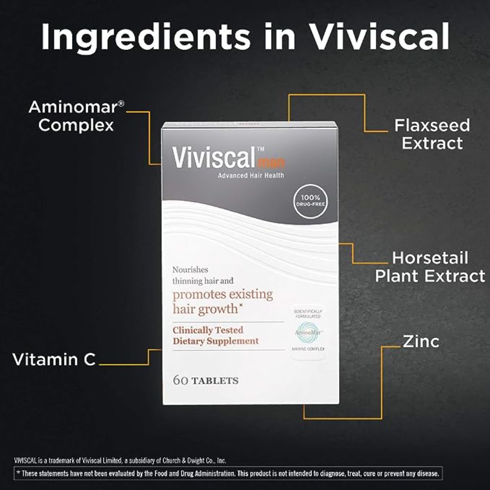 Viviscal Man Hair Health Dietary Supplement For Men 180 Tabs (3 Month Supply)