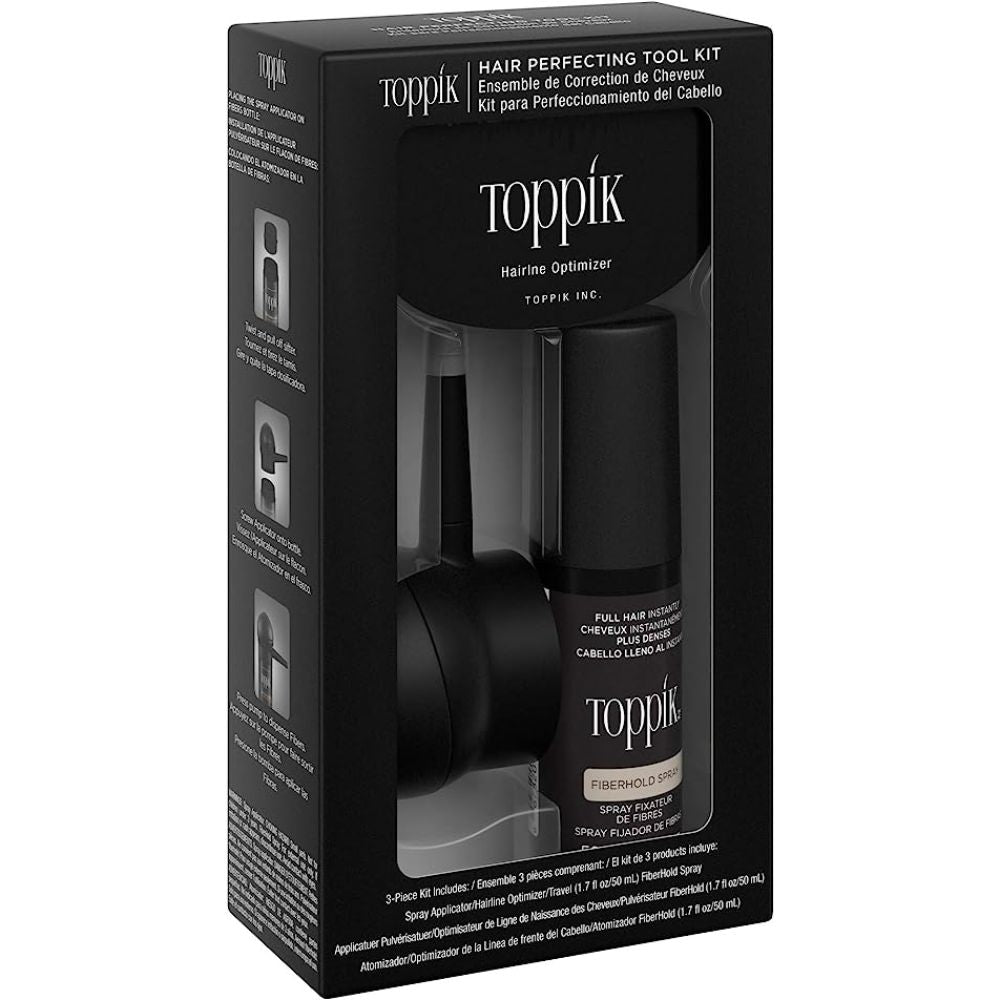 Toppik Hair Perfecting 3 pc Tool Kit (Hairline Optimizer, Fiber Application Pump, Fiber Hold Spray)