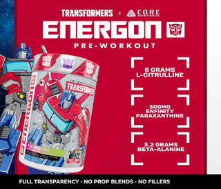 Core Nutritionals PRE WORKOUT TRANSFORMERS® ENERGON (Pre Workout) Sour Lemon Candy (Bumblebee)