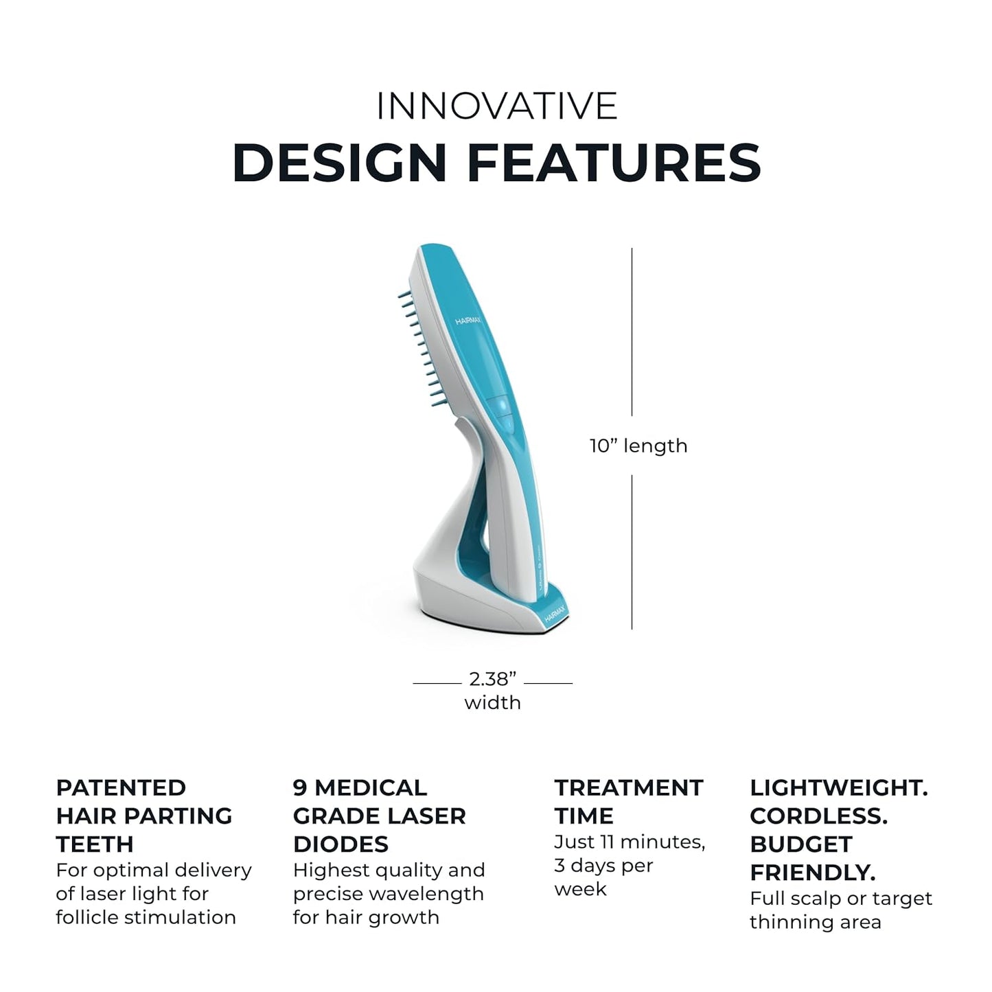 HairMax Ultima 12 Classic LaserComb Hair Growth Device (FDA Approved)
