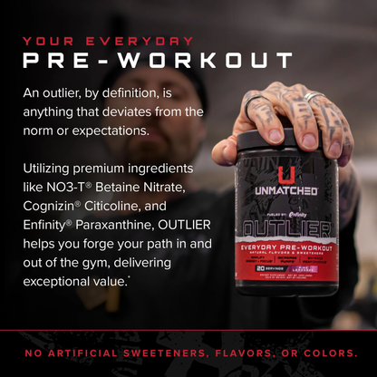 Unmatched Outlier | Pre-Workout Sports Supplement for Energy & Performance - Raspberry Yuzu (20 servings)