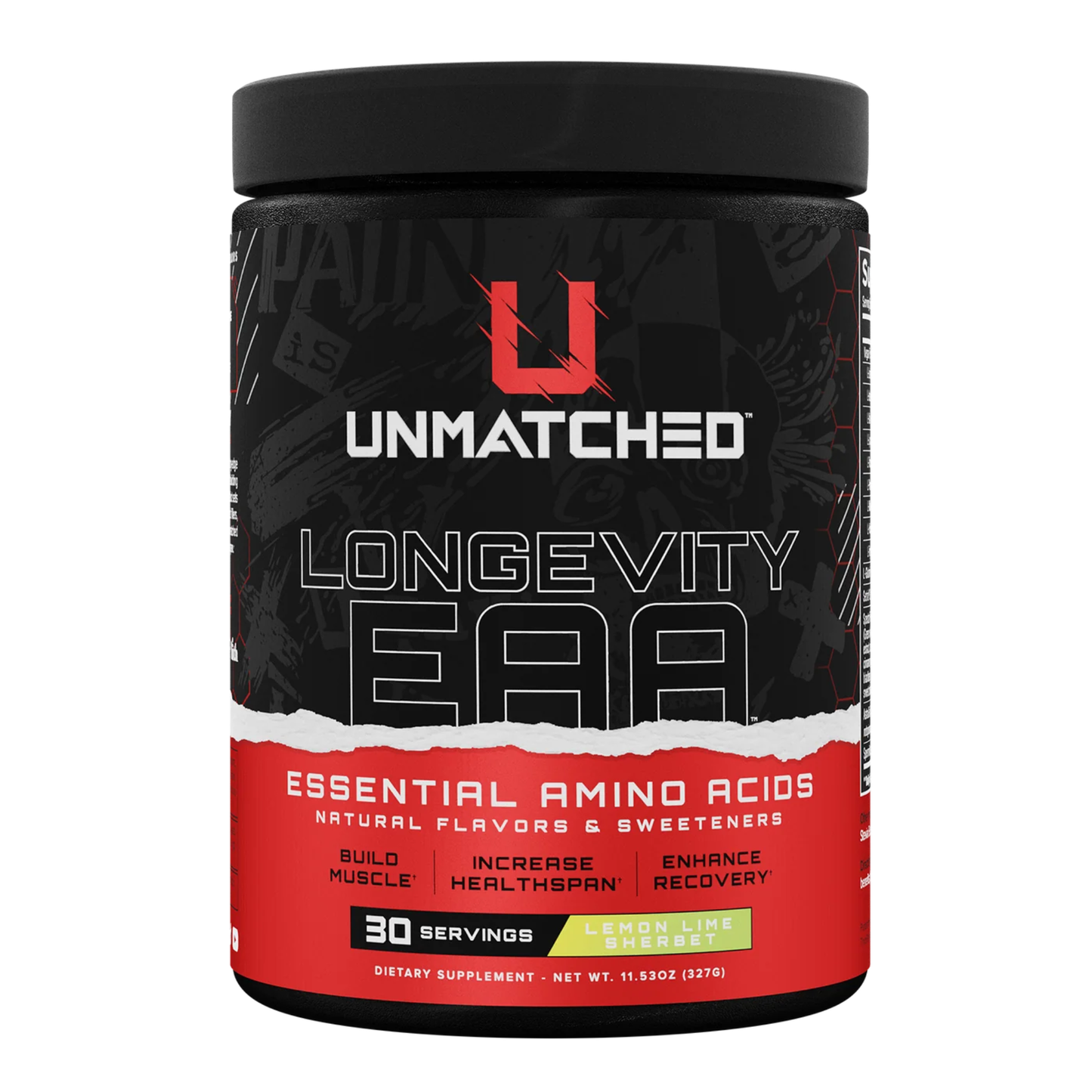 Unmatched Longevity EAA Powder & Amino Acid Supplement- Lemon Lime Sherbet (30 serving)
