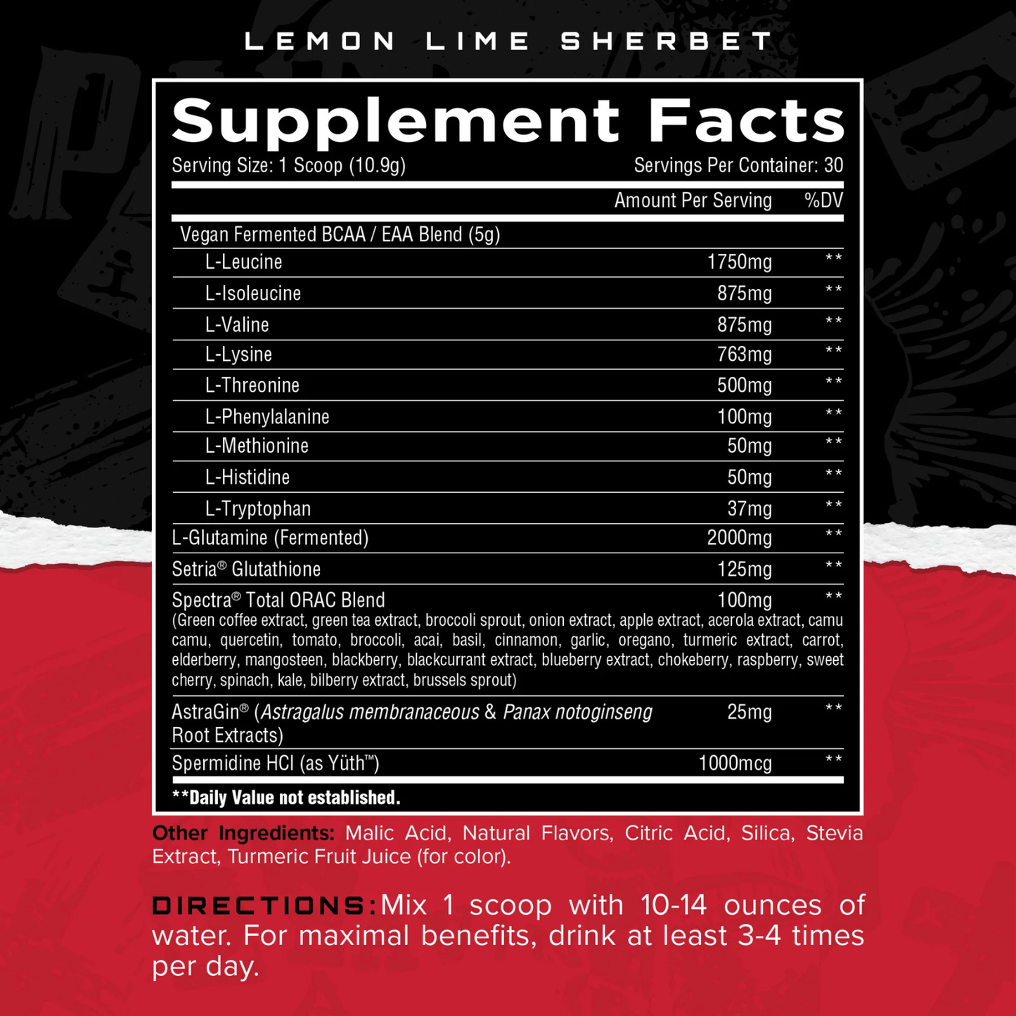 Unmatched Longevity EAA Powder & Amino Acid Supplement- Lemon Lime Sherbet (30 serving)
