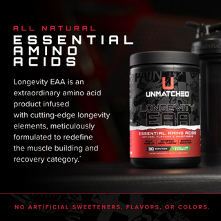 Unmatched Longevity EAA | EAA Powder & Amino Acid Supplement - Pink Lemonade (30 serving)