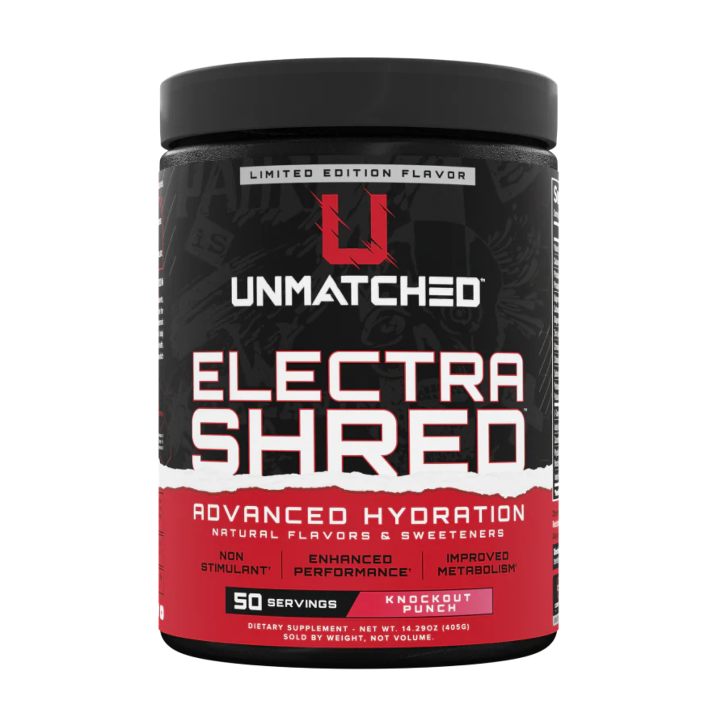Unmatched ElectraShred | Hydration Powder with Electrolyte Blend - Knockout Punch (50 serving)