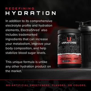 Unmatched ElectraShred | Hydration Powder with Electrolyte Blend- Lemon Lime Sherbet (50 serving)