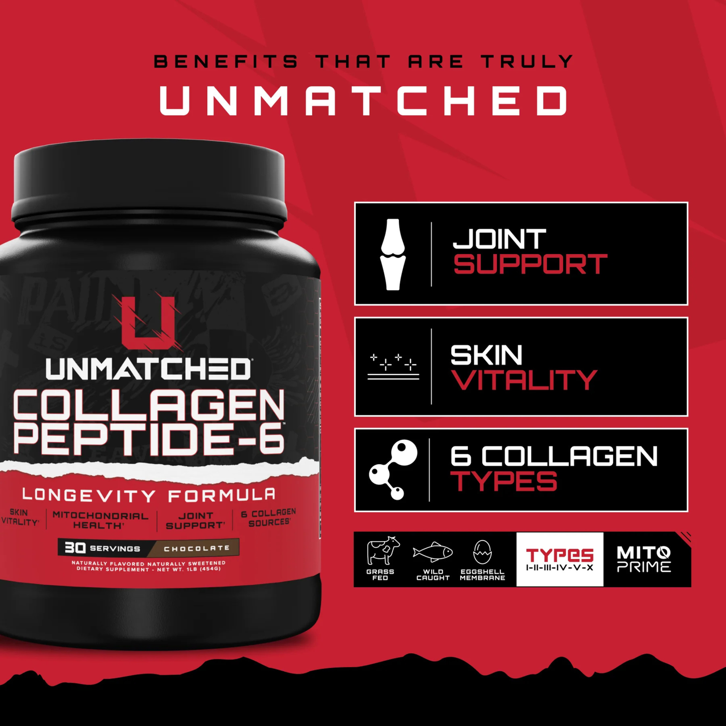 Unmatched Collagen Peptide 6 | Collagen Peptide Powder - Vanilla Crème