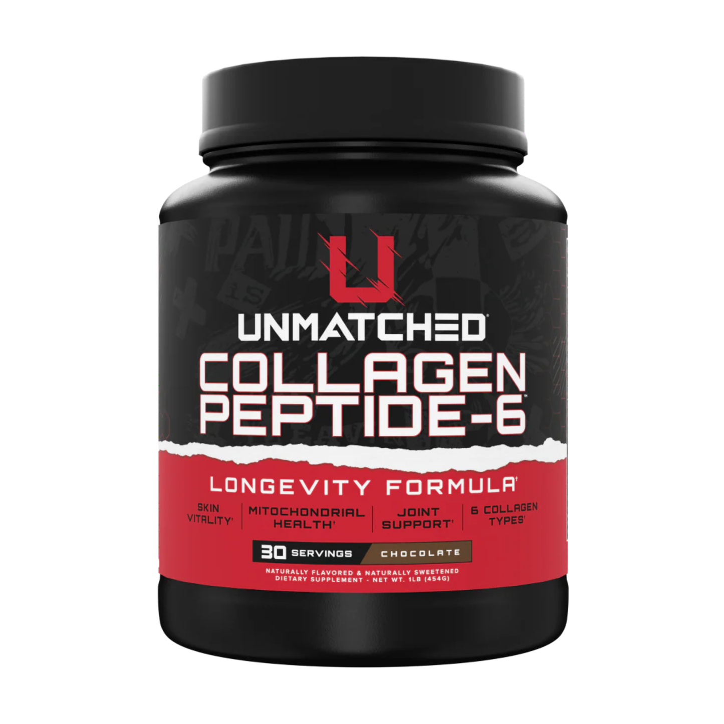 Unmatched Collagen Peptides 6 – Best Collagen Supplement for Skin, Hair & Joint Support - Chocolate Flavor (30 servings)