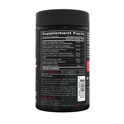 Unmatched Longevity Test | Men’s Health & Performance Supplement (180 capsules)