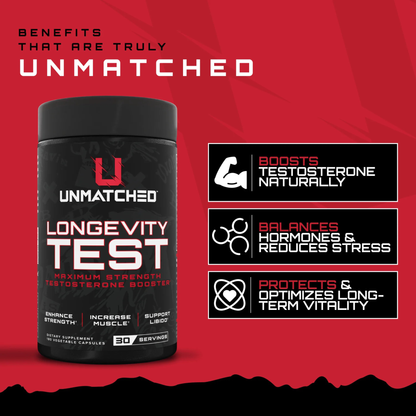 Unmatched Longevity Test | Men’s Health & Performance Supplement (180 capsules)