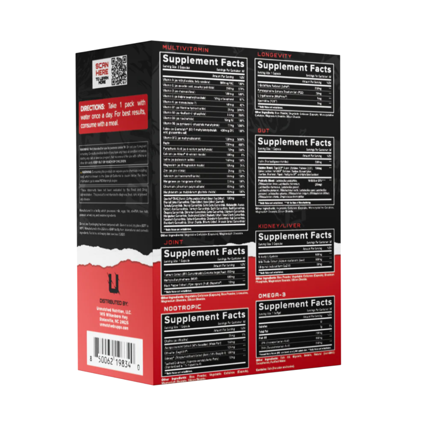 Unmatched Longevity Multi | Advanced Multivitamin & Daily Health Supplement (30 day supply) -