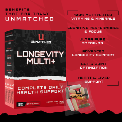 Unmatched Longevity Multi | Advanced Multivitamin & Daily Health Supplement (30 day supply) -