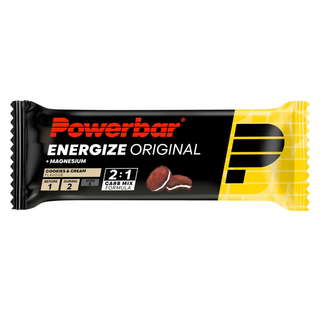 PowerBar Energize Original Cookies & Cream Energy Bar – High Carb Sports Bar, 2:1 Glucose-Fructose with Sodium & Magnesium | 15 x 55g | Endurance Protein Bar for Athletes