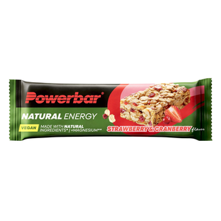 PowerBar Natural Energy Cereal Strawberry & Cranberry Vegan Energy Bar – Complex Carbs, Magnesium, No Artificial Additives | 18 x 40g | Natural Sports Protein Bar