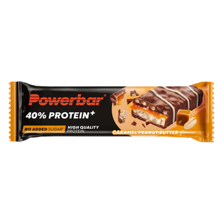 PowerBar PB 40% Protein +Crisp Caramel Peanut Butter Bar – 40% High Protein Crispy Sports Bar | 12 x 40g | Protein Peanut Butter Bar for Gym, Muscle & Fitness