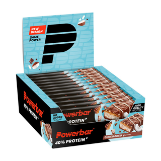PowerBar PB 40% Protein +Crisp Choco Coco Bar – 40% High Protein Chocolate Coconut Crispy Sports Bar | 12 x 40g | Protein Bar for Gym, Muscle Recovery & Fitness