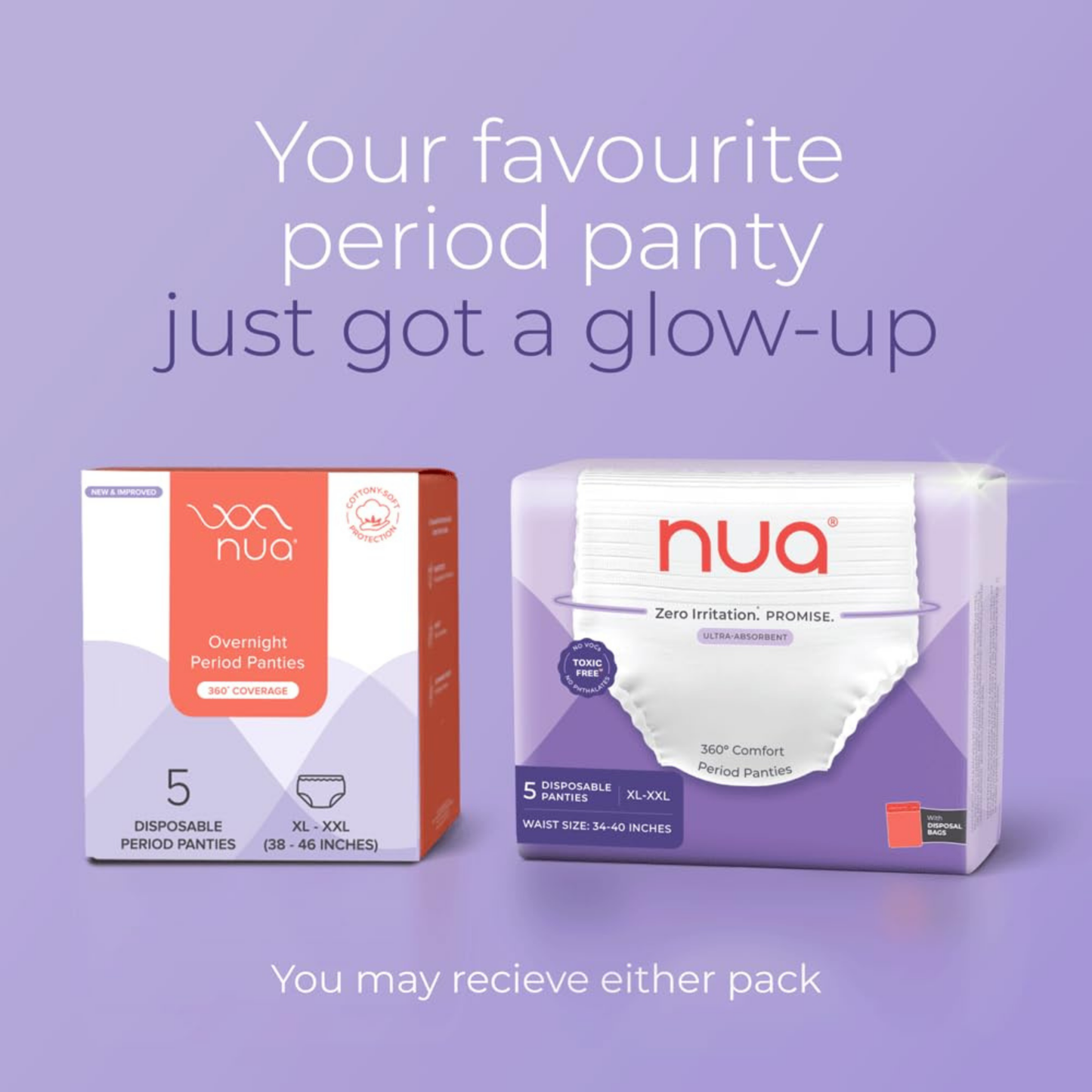 Nua Period Panties for Women – Ultra-Absorbent Period Underwear, Leak-Proof Menstrual Panties, Eco-Friendly Feminine Hygiene Products from Xl - XXL
