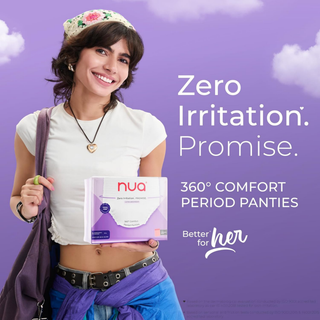 Nua Period Panties for Women – Ultra-Absorbent Period Underwear, Leak-Proof Menstrual Panties, Eco-Friendly Feminine Hygiene Products from M - L (Pack of 5)