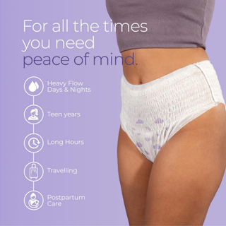 Nua Period Panties for Women – Ultra-Absorbent Period Underwear, Leak-Proof Menstrual Panties, Eco-Friendly Feminine Hygiene Products from M - L (Pack of 5)