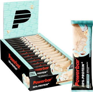 PowerBar ProteinPlus 30% Vanilla Coconut Protein Bar – 30% High Protein Sports Bar for Muscle Recovery | 15 x 55g | Protein Bar for Gym, Fitness & Post-Workout