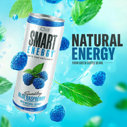 C4 Pre Workout Energy Drink With Beta-Alanine, Zero Sugar, Carbonated Drink for Strength & Endurance, Blue Raspberry Flavor – 12 Pack