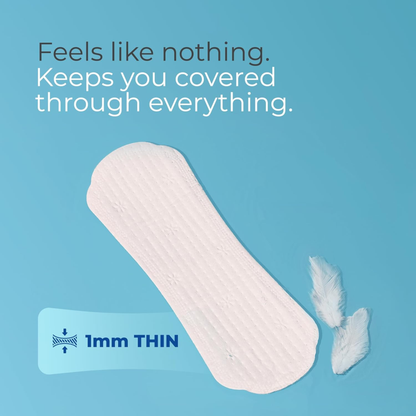 Nua Ultra-Thin Panty Liners for Women – Super Absorbent, Rash-Free, Individually Wrapped & Anti-Allergy  - 40 Liners (190mm)