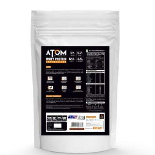 ATOM Whey Protein with Digestive Enzymes 27g protein 5.7g BCAA Lab Tested USA Labdoor Certified For Accuracy & Purity ASITIS