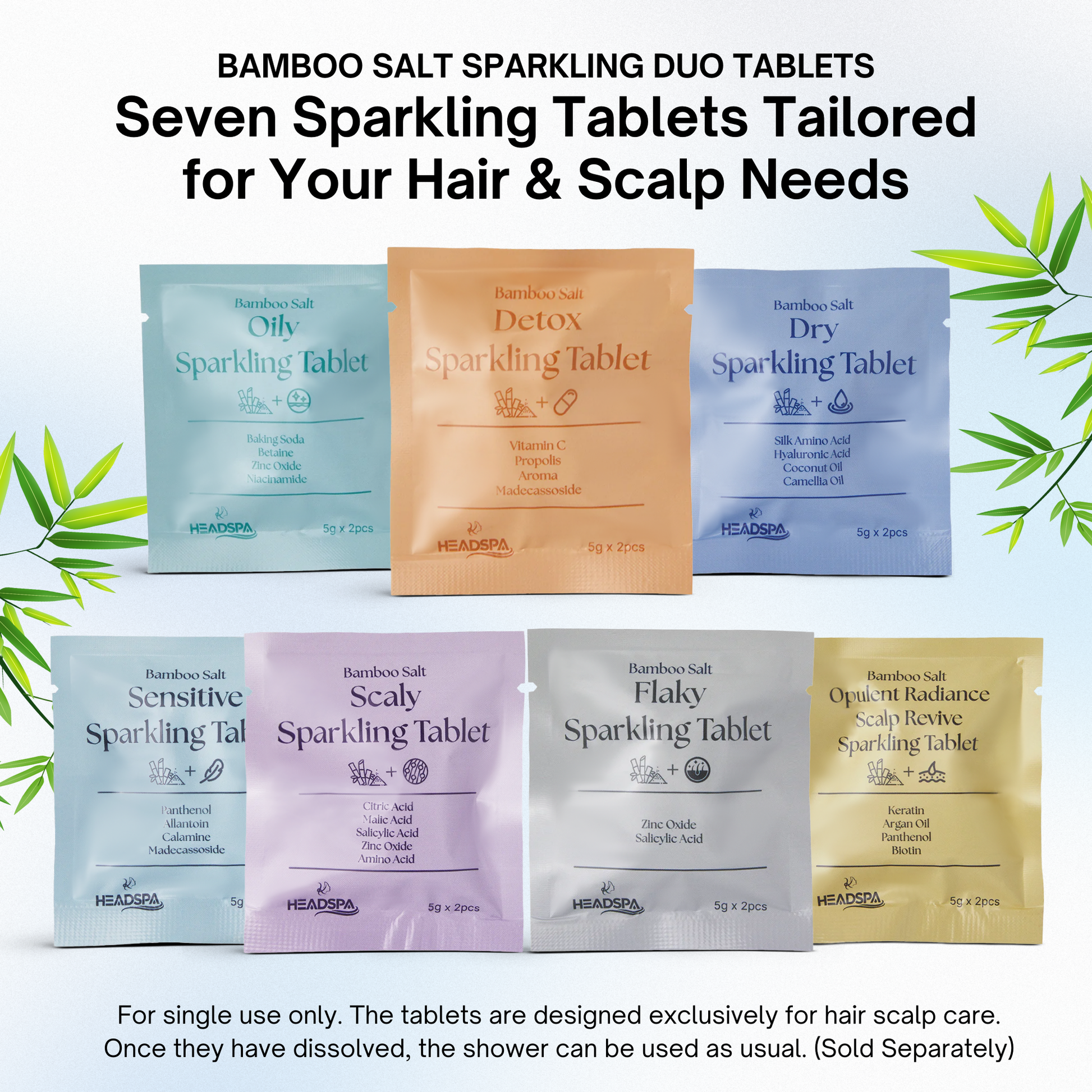 K-HeadSpa Bamboo Salt Sparkling Tablet for Dry Scalp K-HeadSpa