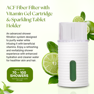 K-HeadSpa ACF Fiber Filter with Vitamin Gel & Sparkling Tablet Holder - Green Lemon K-HeadSpa
